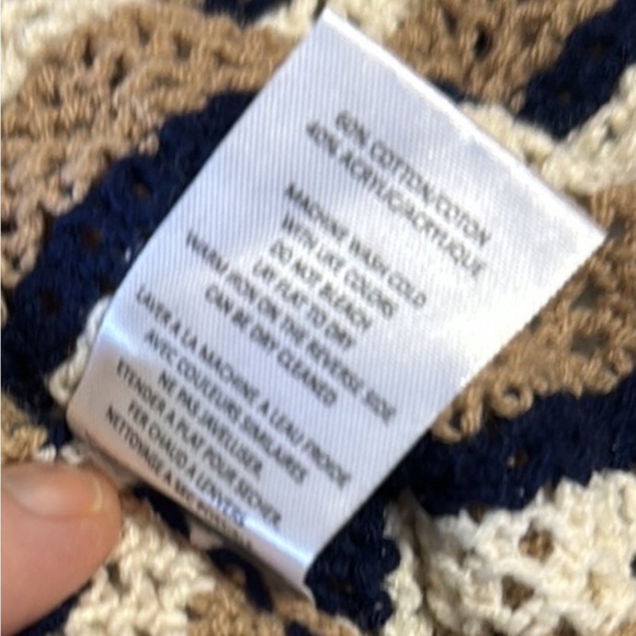 VIGOSS NWT Kampala Striped Sleeveless Open Weave Duster Cardigan Size Small - Picture 4 of 4